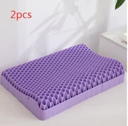image-Neck Message Bed Pillow 3D TPE Honeycomb Orthopedic Shoulder Pain Protection Cervical With Cover No Pressure Cooling Sleep