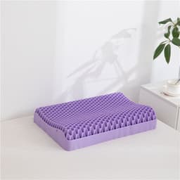image-Neck Message Bed Pillow 3D TPE Honeycomb Orthopedic Shoulder Pain Protection Cervical With Cover No Pressure Cooling Sleep