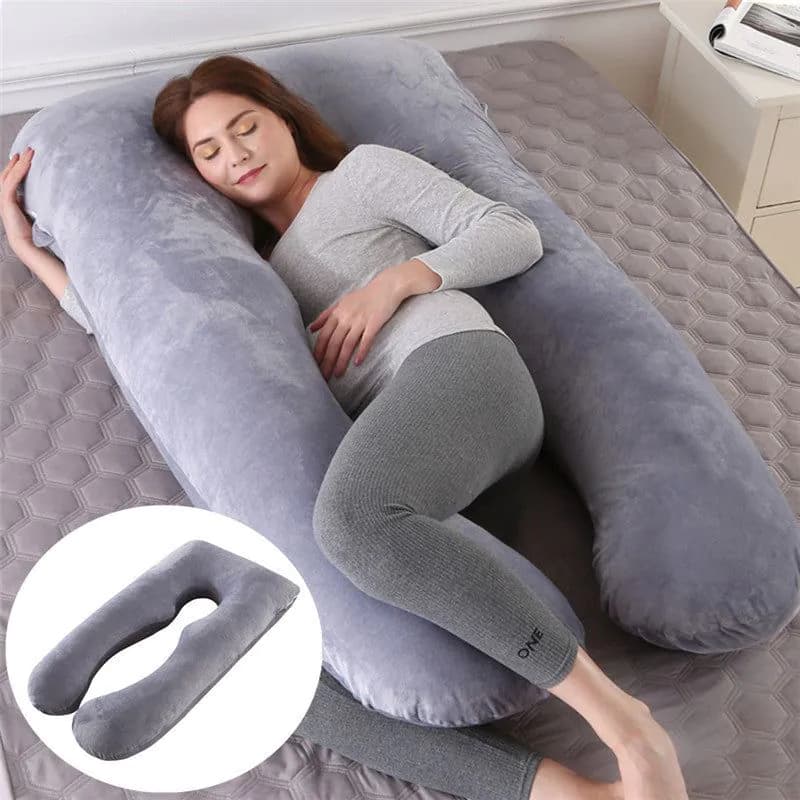 image-Summer Sleeping Support Pillow For Pregnant Women U Shape Maternity Pillows Pregnancy Ice Silk