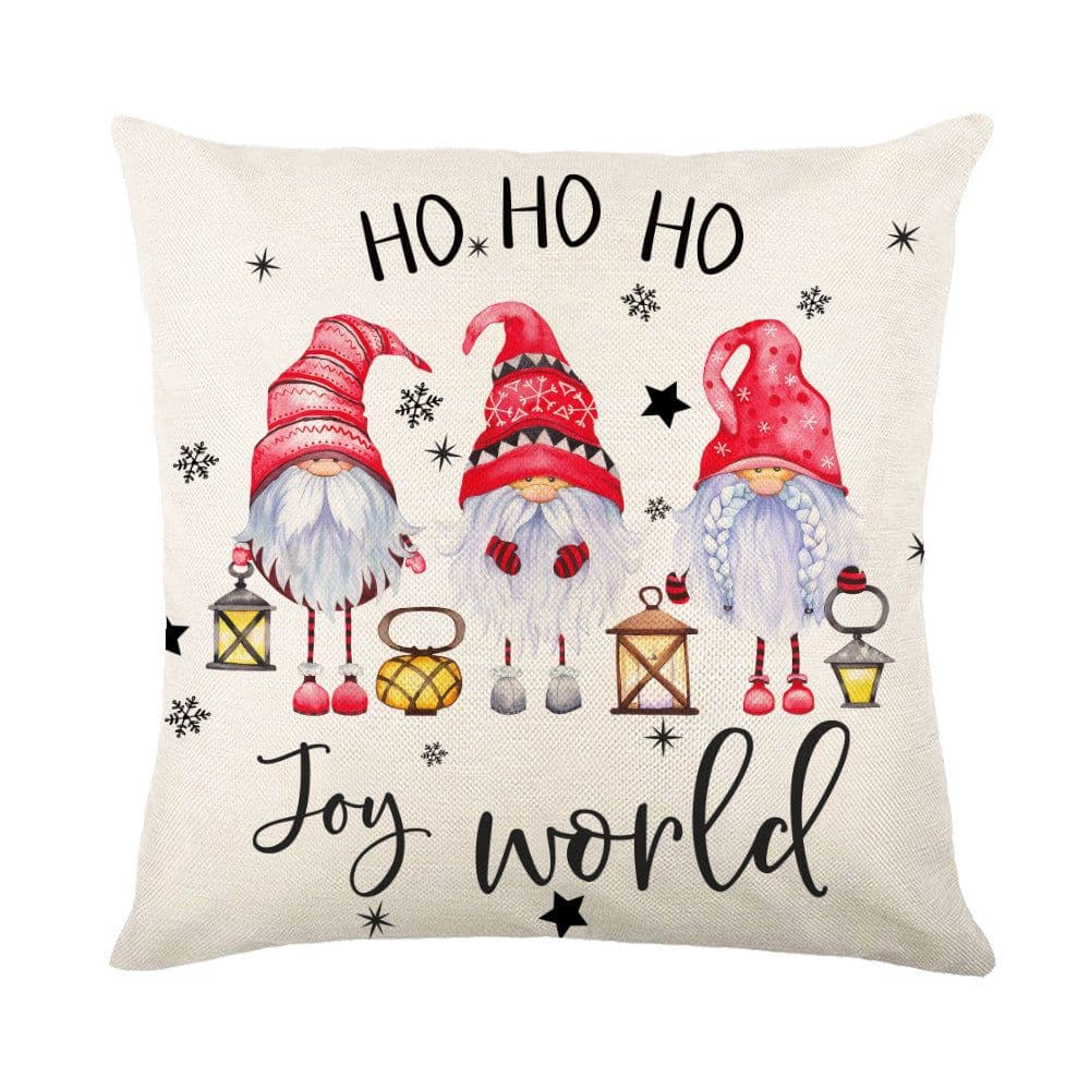 image-Christmas Decorations Pillow Covers Sofa Square Throw Pillow Cases Stamping Snowflake Waist Cushion Cover Home Bed Decor