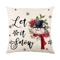 image-Christmas Decorations Pillow Covers Sofa Square Throw Pillow Cases Stamping Snowflake Waist Cushion Cover Home Bed Decor