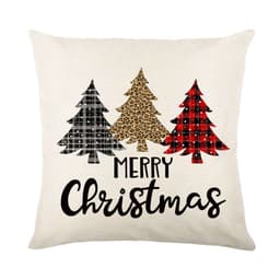image-Christmas Decorations Pillow Covers Sofa Square Throw Pillow Cases Stamping Snowflake Waist Cushion Cover Home Bed Decor