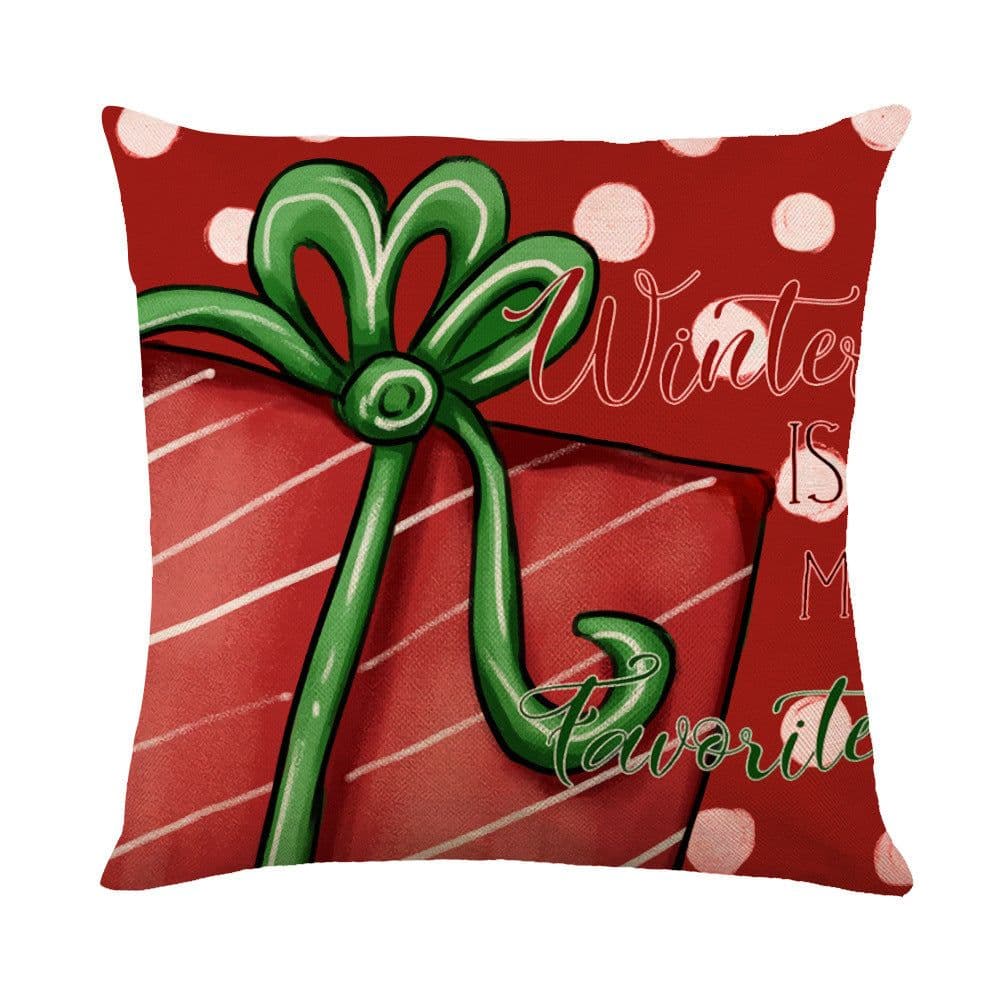 image-Christmas Decorations Pillow Covers Sofa Square Throw Pillow Cases Stamping Snowflake Waist Cushion Cover Home Bed Decor