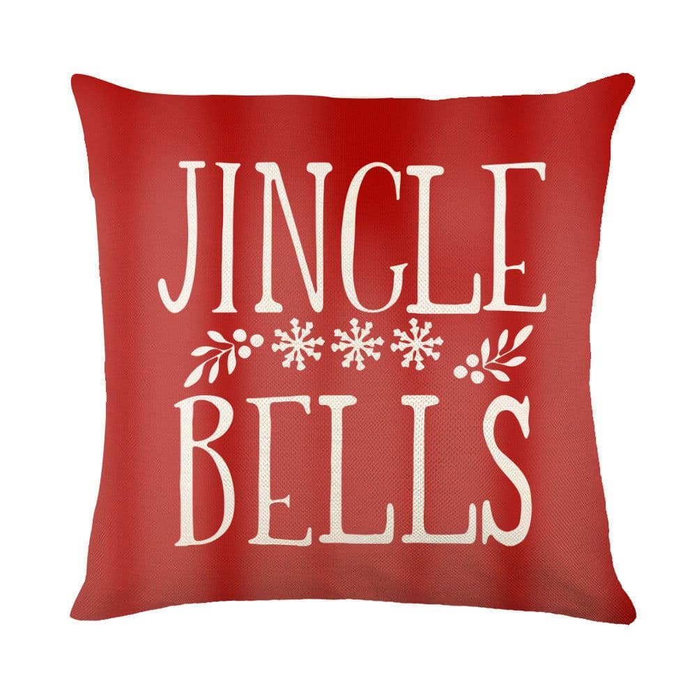 image-Christmas Decorations Pillow Covers Sofa Square Throw Pillow Cases Stamping Snowflake Waist Cushion Cover Home Bed Decor