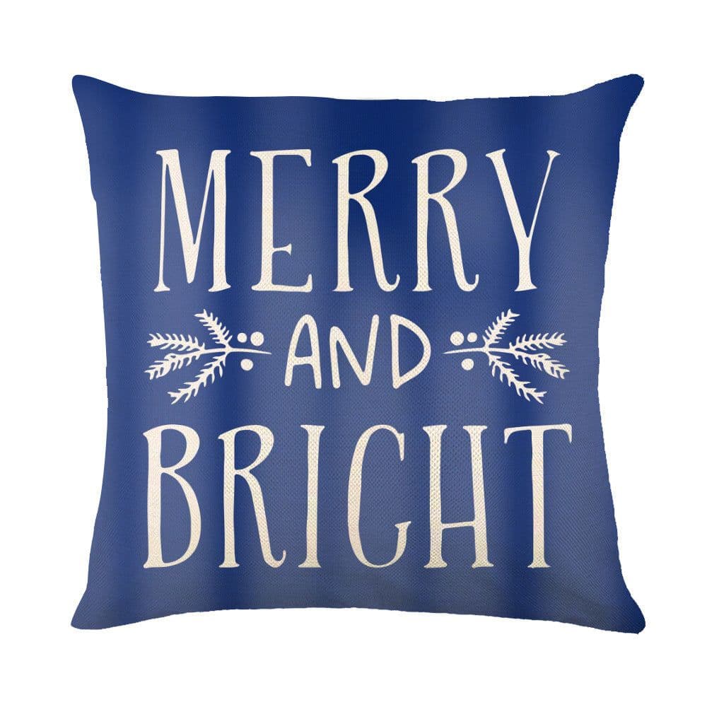 image-Christmas Decorations Pillow Covers Sofa Square Throw Pillow Cases Stamping Snowflake Waist Cushion Cover Home Bed Decor