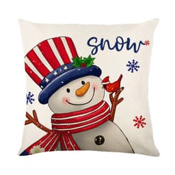 image-Christmas Decorations Pillow Covers Sofa Square Throw Pillow Cases Stamping Snowflake Waist Cushion Cover Home Bed Decor