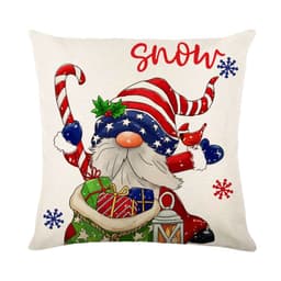image-Christmas Decorations Pillow Covers Sofa Square Throw Pillow Cases Stamping Snowflake Waist Cushion Cover Home Bed Decor