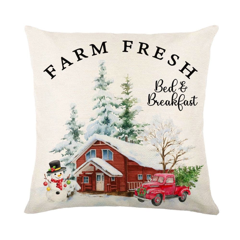 image-Christmas Decorations Pillow Covers Sofa Square Throw Pillow Cases Stamping Snowflake Waist Cushion Cover Home Bed Decor