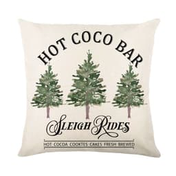 image-Christmas Decorations Pillow Covers Sofa Square Throw Pillow Cases Stamping Snowflake Waist Cushion Cover Home Bed Decor