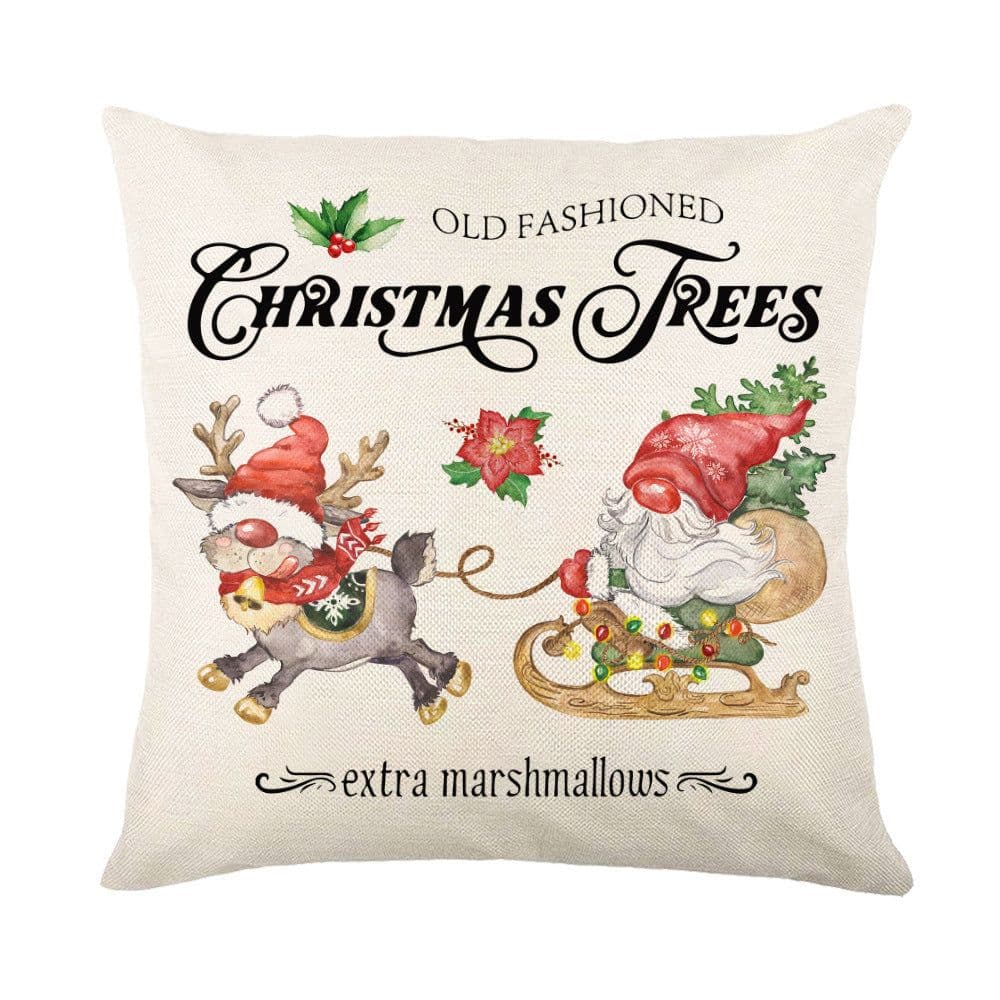 image-Christmas Decorations Pillow Covers Sofa Square Throw Pillow Cases Stamping Snowflake Waist Cushion Cover Home Bed Decor