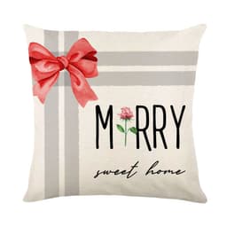 image-Christmas Decorations Pillow Covers Sofa Square Throw Pillow Cases Stamping Snowflake Waist Cushion Cover Home Bed Decor