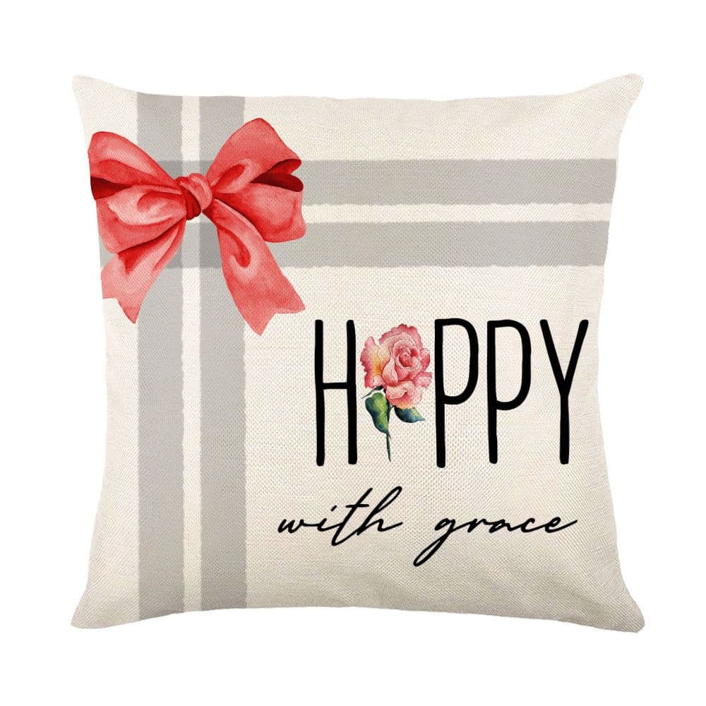 image-Christmas Decorations Pillow Covers Sofa Square Throw Pillow Cases Stamping Snowflake Waist Cushion Cover Home Bed Decor