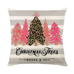 image-Christmas Decorations Pillow Covers Sofa Square Throw Pillow Cases Stamping Snowflake Waist Cushion Cover Home Bed Decor