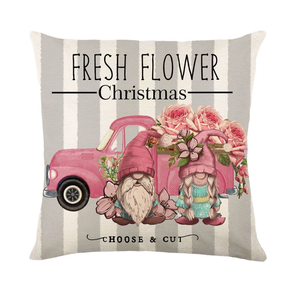 image-Christmas Decorations Pillow Covers Sofa Square Throw Pillow Cases Stamping Snowflake Waist Cushion Cover Home Bed Decor