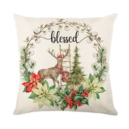 image-Christmas Decorations Pillow Covers Sofa Square Throw Pillow Cases Stamping Snowflake Waist Cushion Cover Home Bed Decor