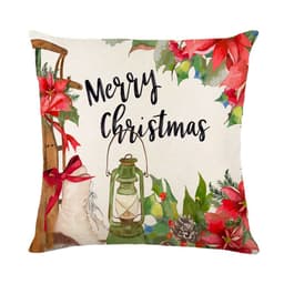 image-Christmas Decorations Pillow Covers Sofa Square Throw Pillow Cases Stamping Snowflake Waist Cushion Cover Home Bed Decor