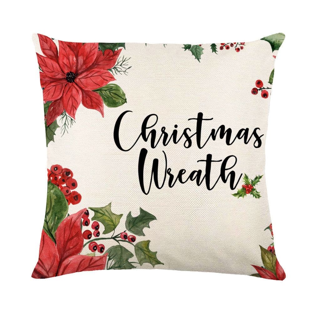 image-Christmas Decorations Pillow Covers Sofa Square Throw Pillow Cases Stamping Snowflake Waist Cushion Cover Home Bed Decor
