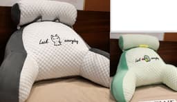 image-Sofa Fluffy Cushion Luncheon Pillow Triangle Reading Cushion Bedside Soft Large Backrest Lumbar Cushion Office Chair Cushion