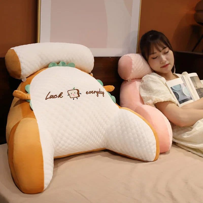 image-Sofa Fluffy Cushion Luncheon Pillow Triangle Reading Cushion Bedside Soft Large Backrest Lumbar Cushion Office Chair Cushion