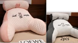 image-Sofa Fluffy Cushion Luncheon Pillow Triangle Reading Cushion Bedside Soft Large Backrest Lumbar Cushion Office Chair Cushion