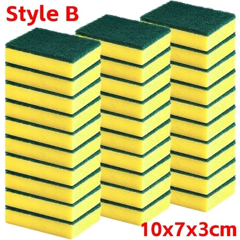 image-Highly absorbent double-sided sponge magic cleaning pot rust sponge cleaning brush kitchen grease cleaning tool