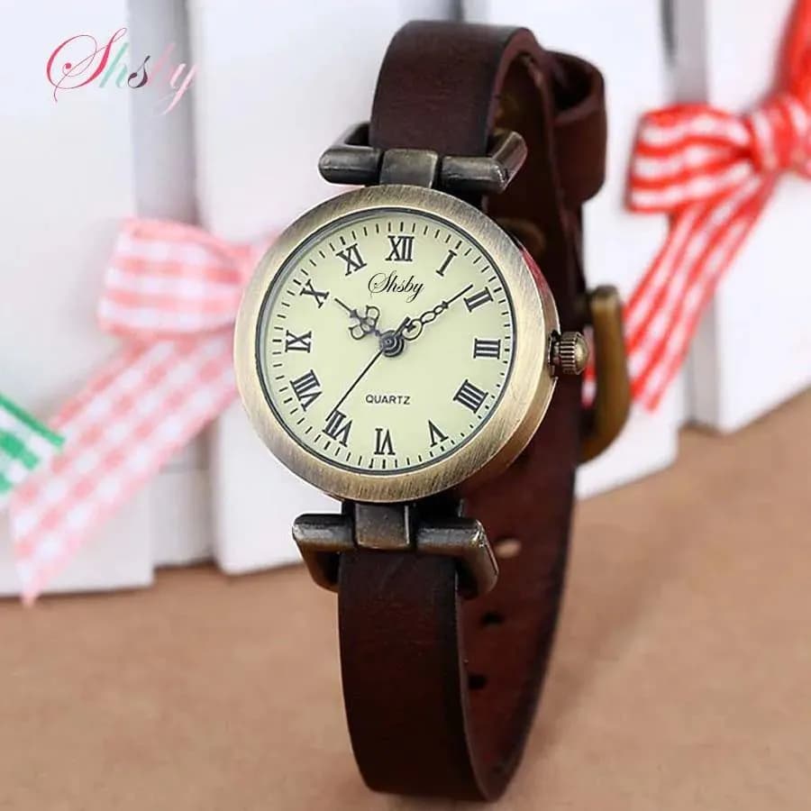 image-Shsby New Fashion Hot-Selling Leather Female Watch ROMA Vintage Watch Women Dress Watches