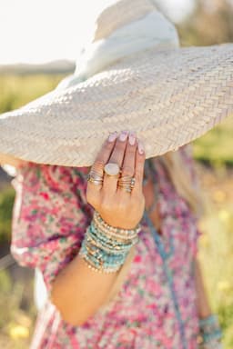 image-Marcia Wire Wrap Ring with Aquamarine Swarovski Crystals
