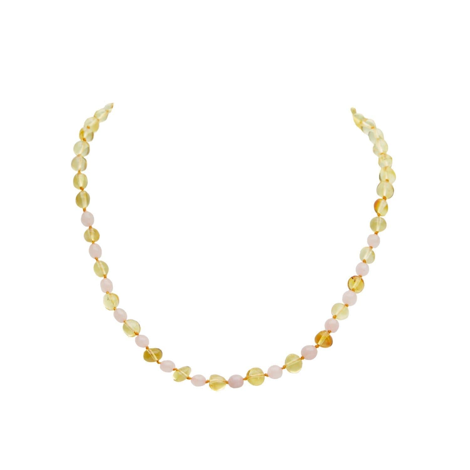 image-Collier “Amour et Lumière” en Quartz Rose et Ambre