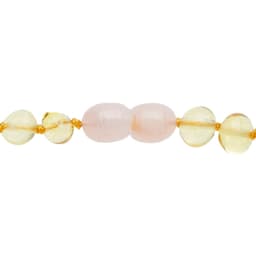 image-Collier “Amour et Lumière” en Quartz Rose et Ambre