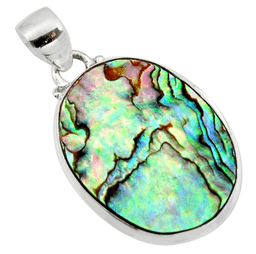 image-Collier et pendentif "Douceur des Mers" en Abalone et Argent 925