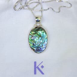 image-Collier et pendentif "Douceur des Mers" en Abalone et Argent 925