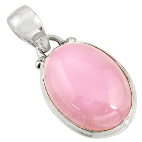 image-Collier et pendentif "Tendresse du Coeur" en Quartz Rose et Argent 925