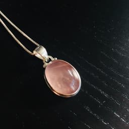 image-Collier et pendentif "Tendresse du Coeur" en Quartz Rose et Argent 925