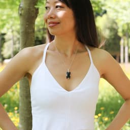 image-Collier pendentif "Vie Alignée" en Pietersite Noire et Argent 925