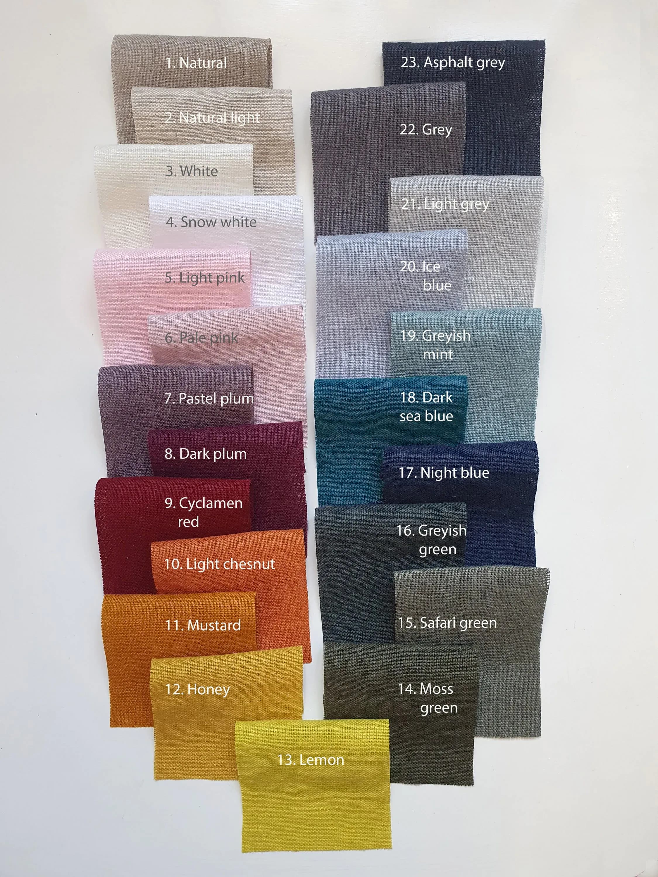 image-Set of linen samples (10 colors in one set)
