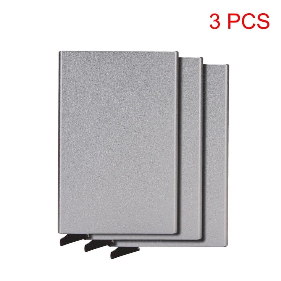 image-Rfid Smart Wallet Card Holder Metal Thin Slim Men Women Wallets Pop Up Minimalist Wallet Small Black Purse Vallet Walets for Men