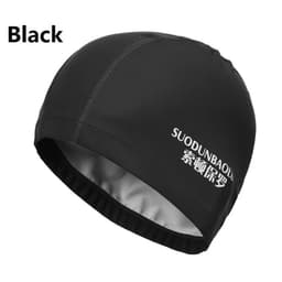 image-Waterproof PU Fabric Swim Cap Swimming Pool Accessories Water Sport Protect Ear Long Hair Bath Hat Plus Size for Men Women Adult