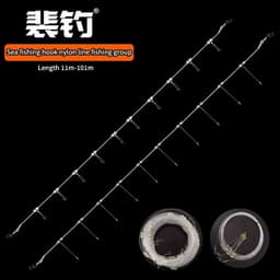 image-PD Fishing Gear Sea Fishing Row Hook Longline Handle Boat Fishing Row Line Bottom Hook Tandem Hook Set