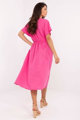 image-Bella Cotton Midi Dress with Pockets