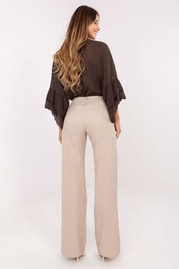 image-Women's High-Waisted Cotton Trousers by Lakerta