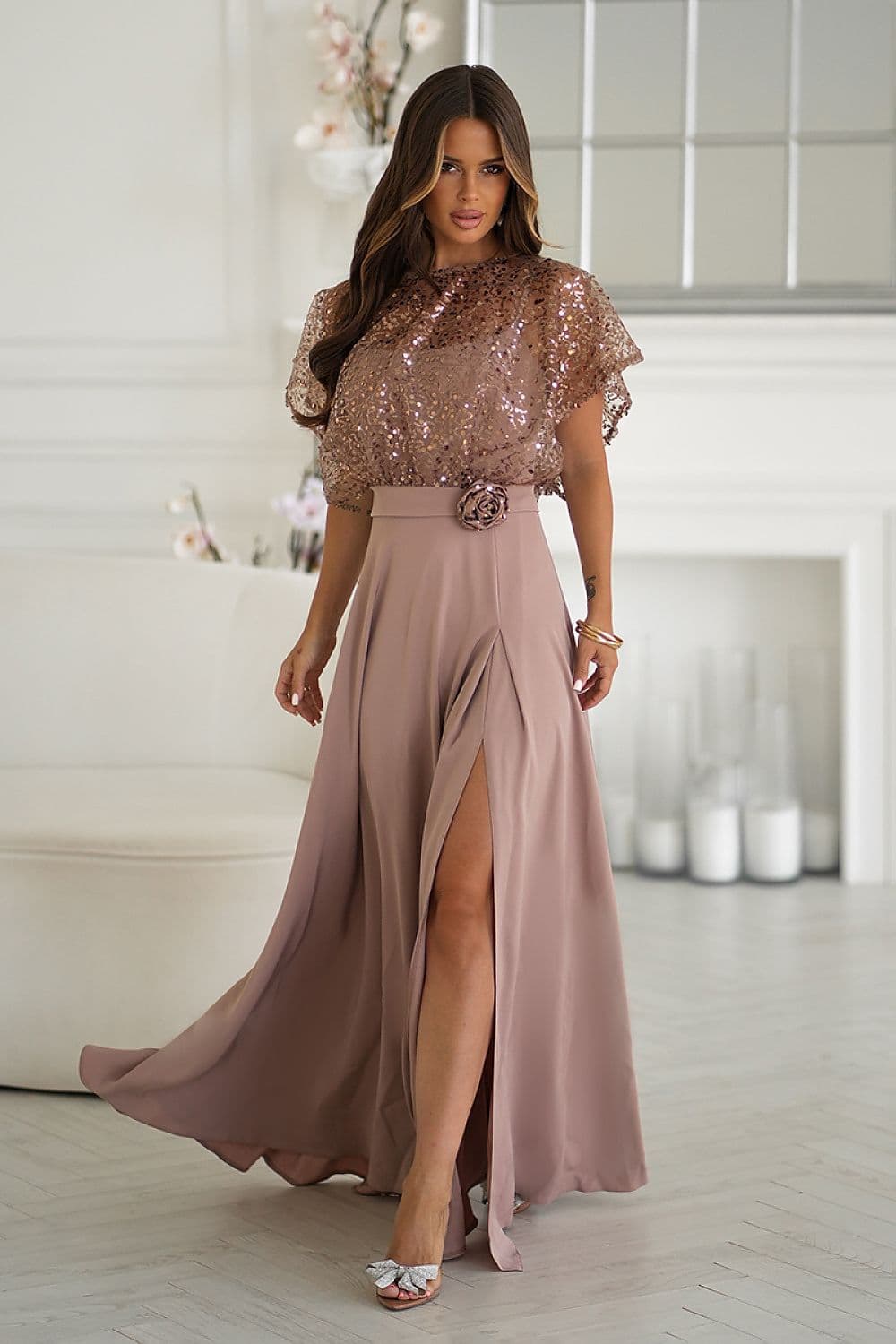 image-Long dress Bicotone