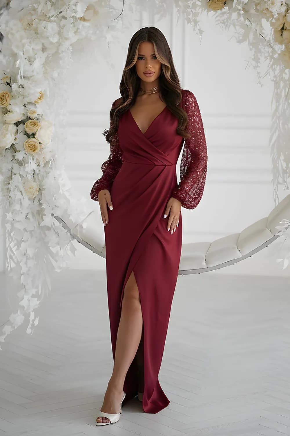 image-Long dress Bicotone