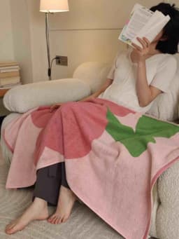 image-Cute Whimsical Floral Bath Towel - Soft, Absorbent, 100% Staple Cotton