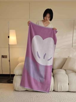 image-Cute Whimsical Floral Bath Towel - Soft, Absorbent, 100% Staple Cotton