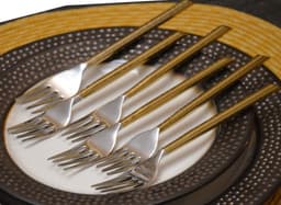 image-Vibhsa Golden Silverware Dinner Forks Set of 6