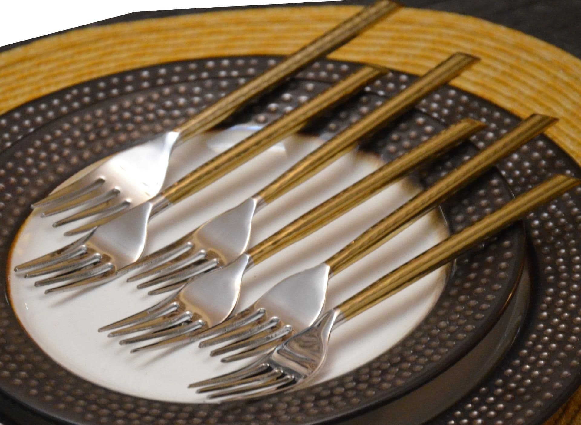 image-Vibhsa Golden Silverware Dinner Forks Set of 6
