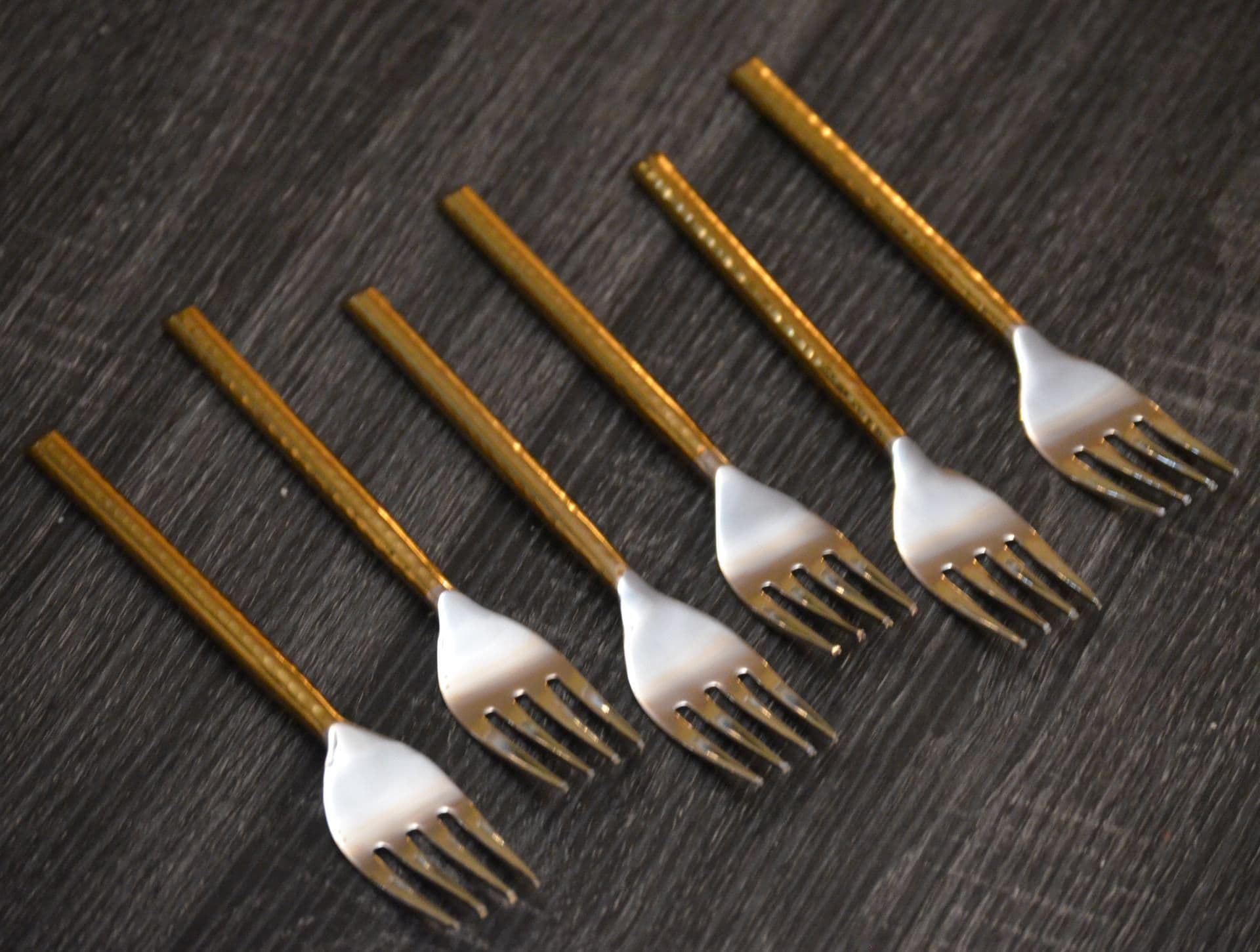 image-Vibhsa Golden Silverware Dinner Forks Set of 6