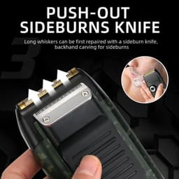 image-Kemei 2 in 1 Rechargeable Electric Shaver LCD Display Portable Cordless Men Reciprocating Razor Beard Trimmer