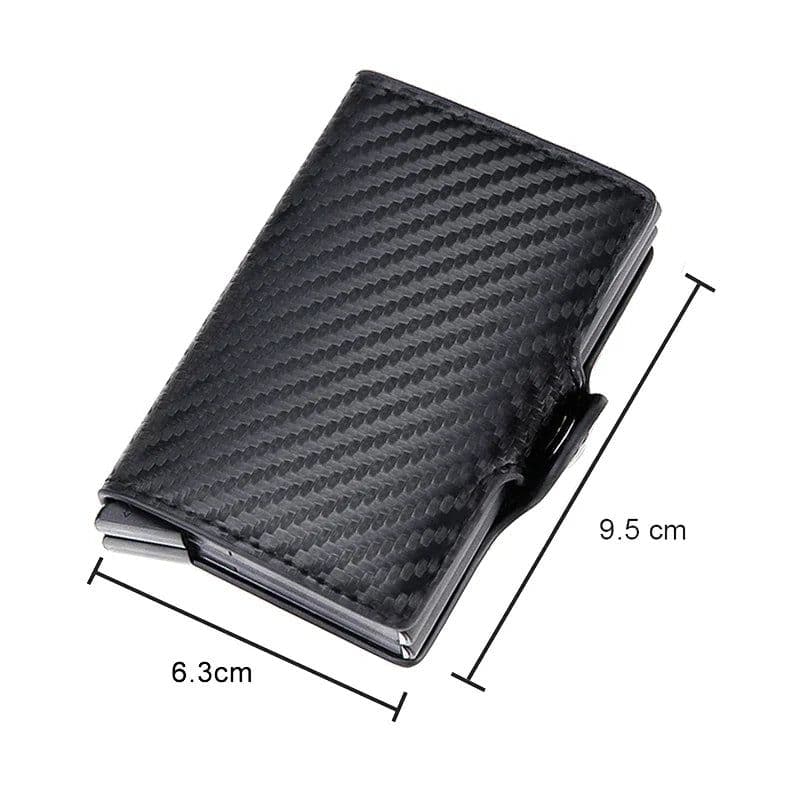 image-Rfid Blocking Protection Men id Credit Card Holder Wallet Leather Metal Aluminum Business Bank Card Case CreditCard Cardholder