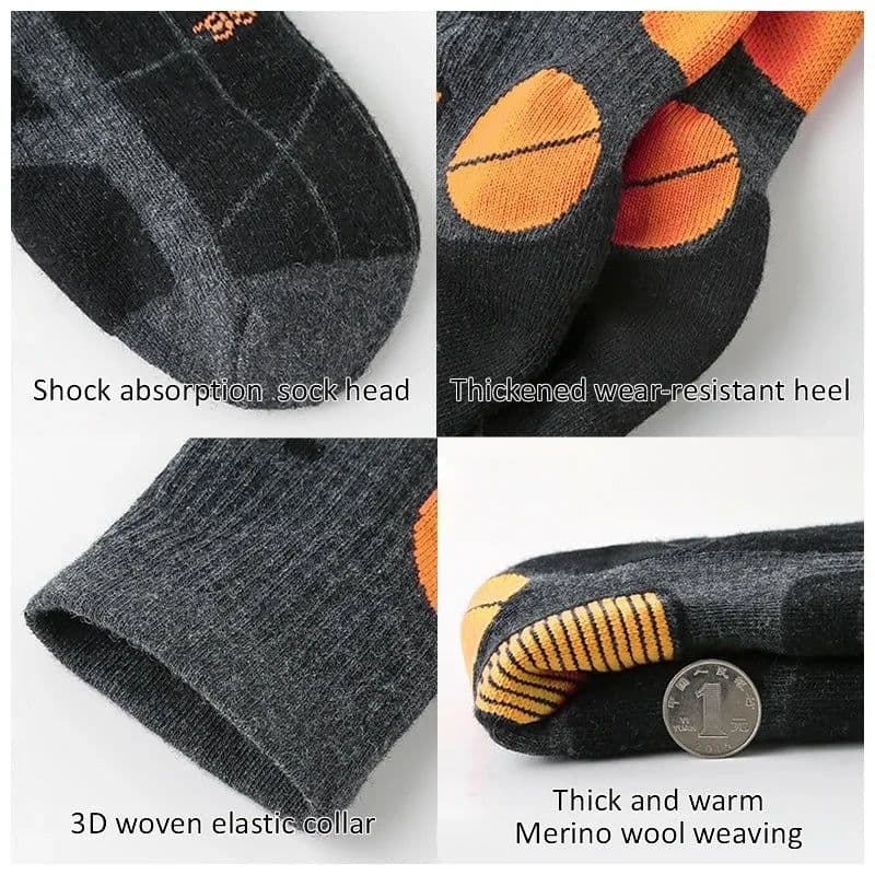 image-High Quality Merino Wool Knee High Long Ski Socks Men Women Winter Outdoor Thermal Hiking Snowboard Thicken Warm Sports Socks